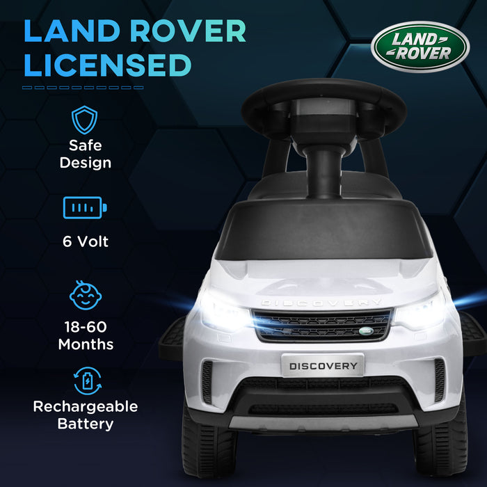 AIYAPLAY 2 in 1 Land Rover Licensed 6V Kids Electric Ride On Car Sliding Car w/ Headlights Music, for 18-60 Months White | Aosom UK