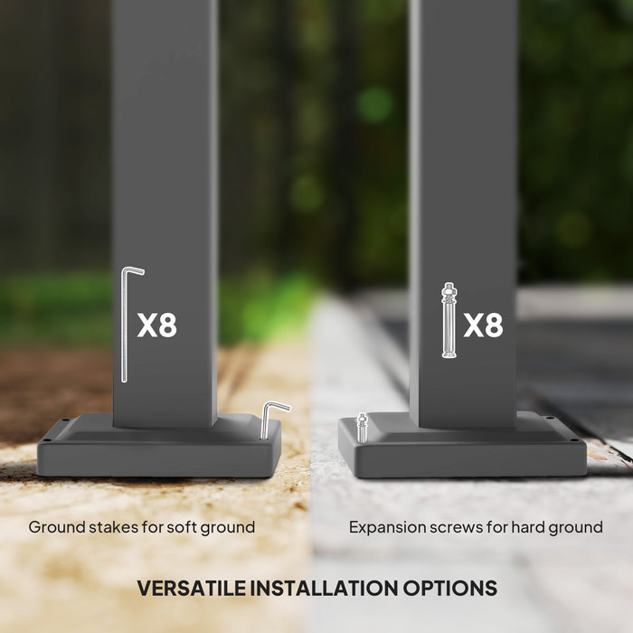 Outsunny 3 x 3(m) Garden Pergola with Retractable Roof and Magnetic Fixture, Outdoor Pergola Kit Sun Shade Canopy, UPF30+, Grey