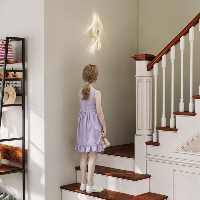 HOMCOM Led Wall Lamp 2 Pack, 13W Modern Indoor Spiral Wall Light, Colour Temperature Adjustable 3000K/4000K/6500K, for Bedroom, Living Room, Hallway, Stairs, Silver Tone