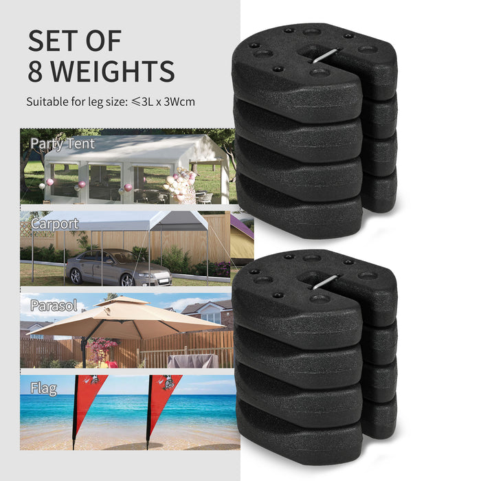 Outsunny 48KG Gazebo Weights Set of 16, Weights for Gazebo Legs with Reinforce Pins and Carry Belt, for Canopies Marquees Tents