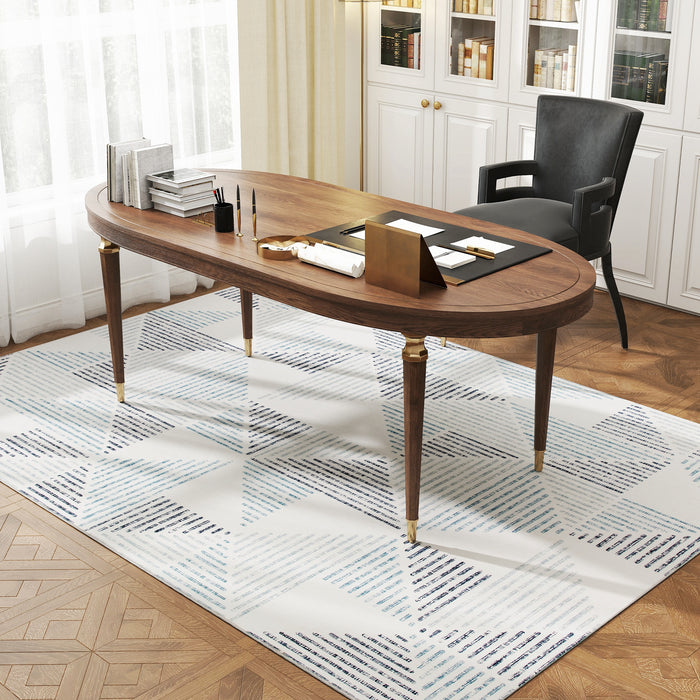 HOMCOM Modern Area Rug, Geometric Pattern Non-Slip Washable Rug, Soft Floor Carpet for Living Room, Bedroom, Dining Room, Home Office, 230 x 160 cm, Multi-Coloured