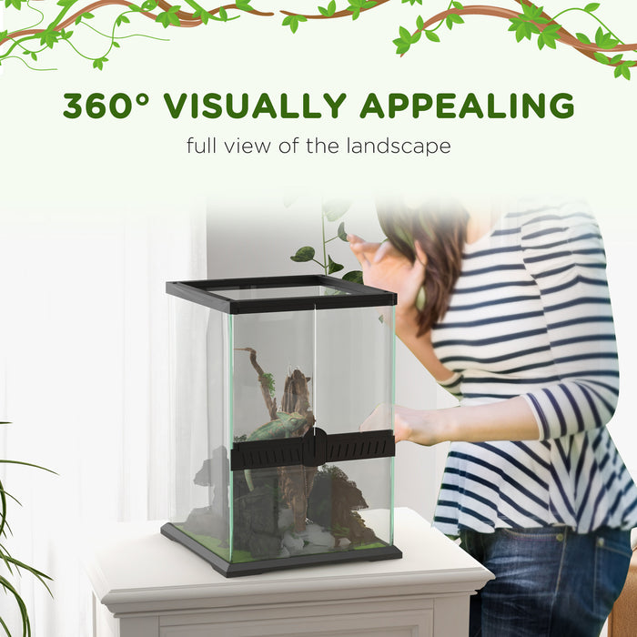 40L Reptile Habitat - Vivarium with Anti-Escape and Ventilated Design for Lizards, Frogs, Snakes, Turtles, Tortoises - Ideal for Secure and Breathable Pet Environment
