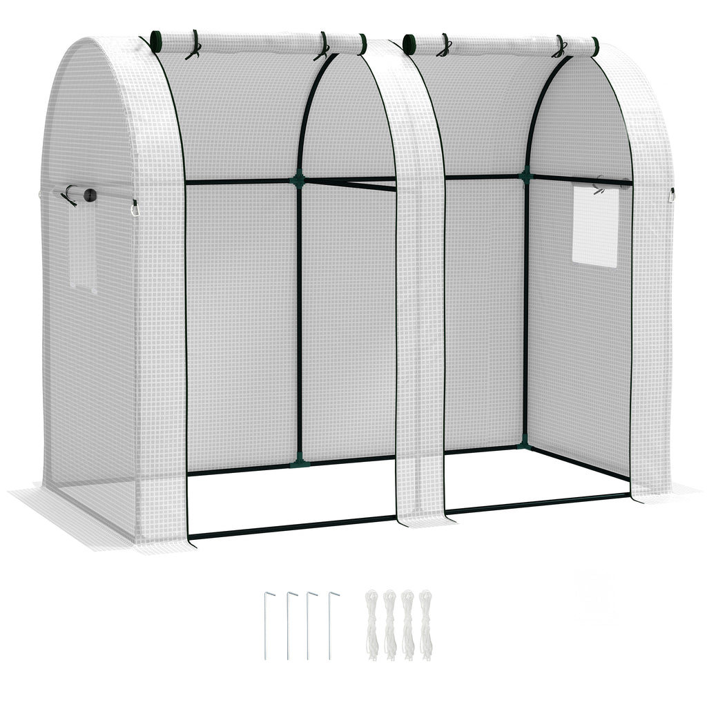 Outsunny 94 x 185cm Mini Two-Room Greenhouse - White