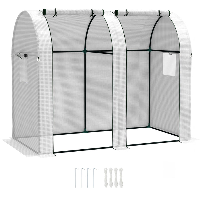 Outsunny 94 x 185cm Mini Two-Room Greenhouse - White