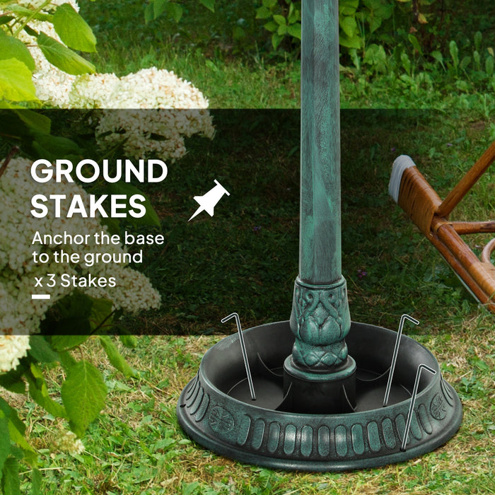 Outsunny 3-in-1 Garden Bird Bath, Freestanding Birdbath with Large Water Basin, Underneath Flower Planter, Φ50 x 113 cm, Green
