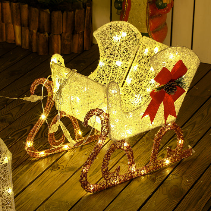 Outsunny 170 LED Light Reindeer and Sleigh Christmas Decoration | Aosom UK