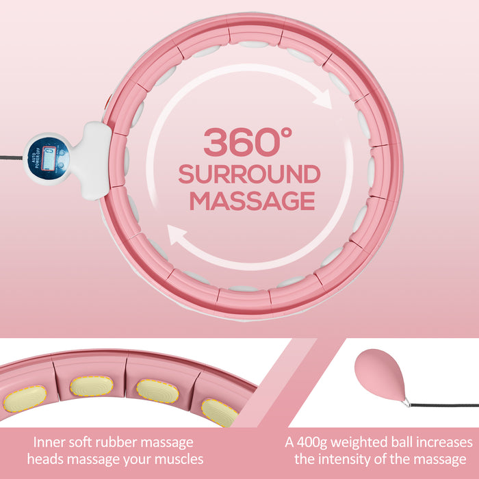 Smart Weighted Hula Hoop with Massage Nodes - 16 Detachable Sections & 360° Rotation Ball - Digital Counter for Fitness Enthusiasts