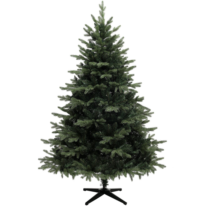 HOMCOM 6ft Artificial Spurce Christmas Tree with 1696 Branch Tips and Foldable Steel Base, Realistic Hinged Tree, Holiday Décor for Home Office, Green