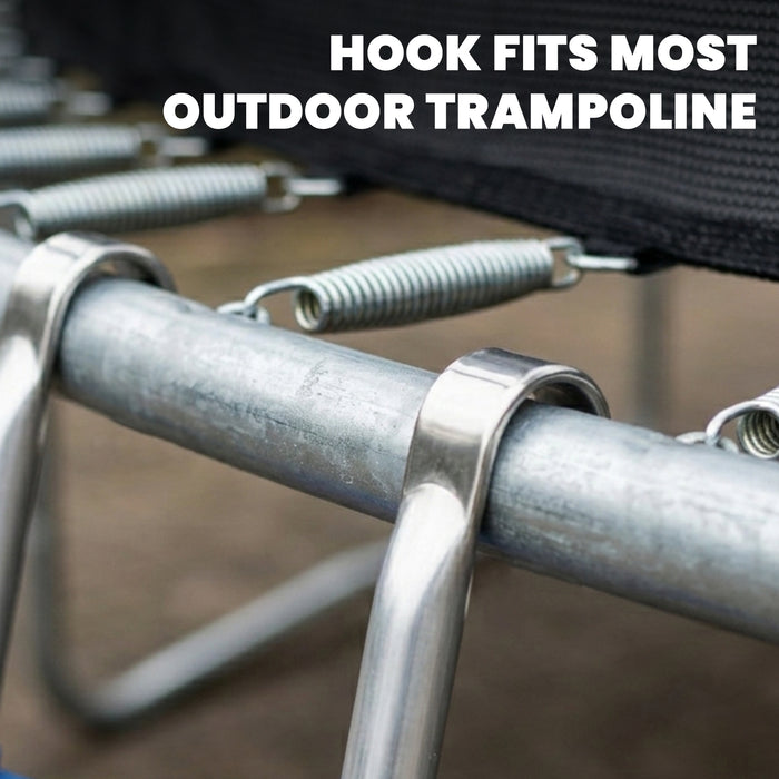SPORTNOW Trampoline Ladder, 2-Steps with Horizontal Wide Steps, Universal Hook, Galvanised Steel Frame, 150kg Load Capacity