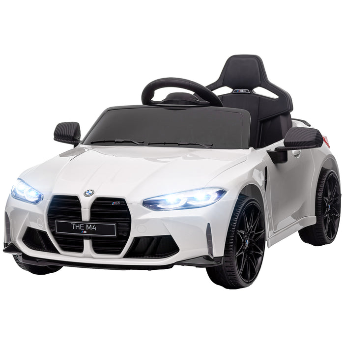 BMW M4 Licensed Ride-On Car for Kids - 12V Electric with Remote Control, Suspension, Music, Horn, LED Lights - Perfect for Easy Transport and Entertainment