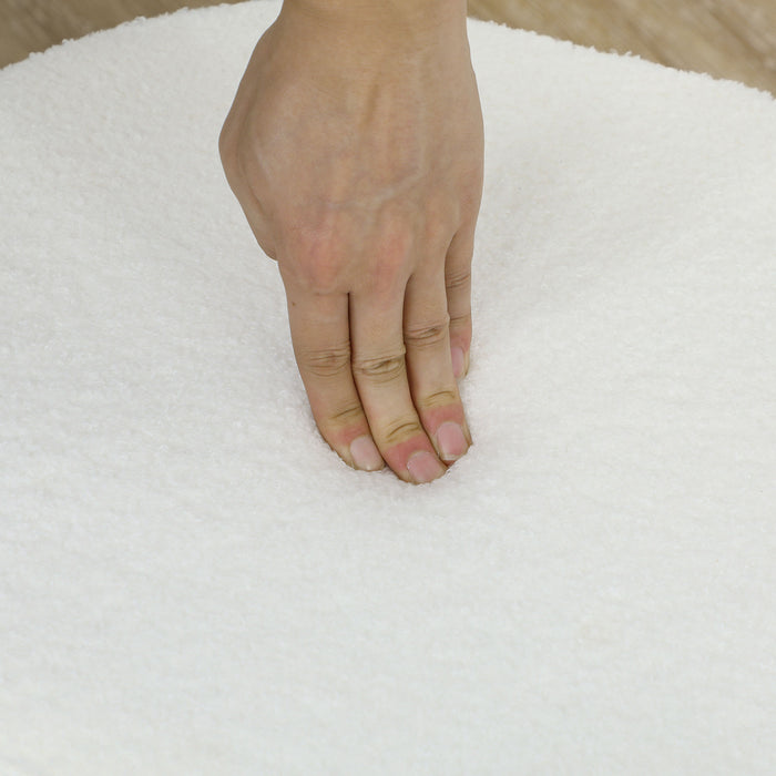 HOMCOM Boucle Dining Chairs Set of 4, Modern Upholstered Sherpa Kitchen Chairs with Backrest, Metal Legs and Padded Seat for Dining Room, Bedroom, Living Room, White