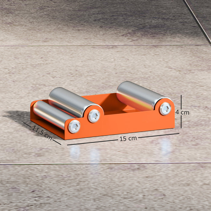 HOMCOM Motorcycle Wheel Cleaning Roller Stand with Steel Frame, Aluminium Rollers, Motorcycle Maintenance Stand for Tyre Cleaning and Chain Lubrication, Fit Tyre Width < 180mm, Bikes < 485lb, Orange