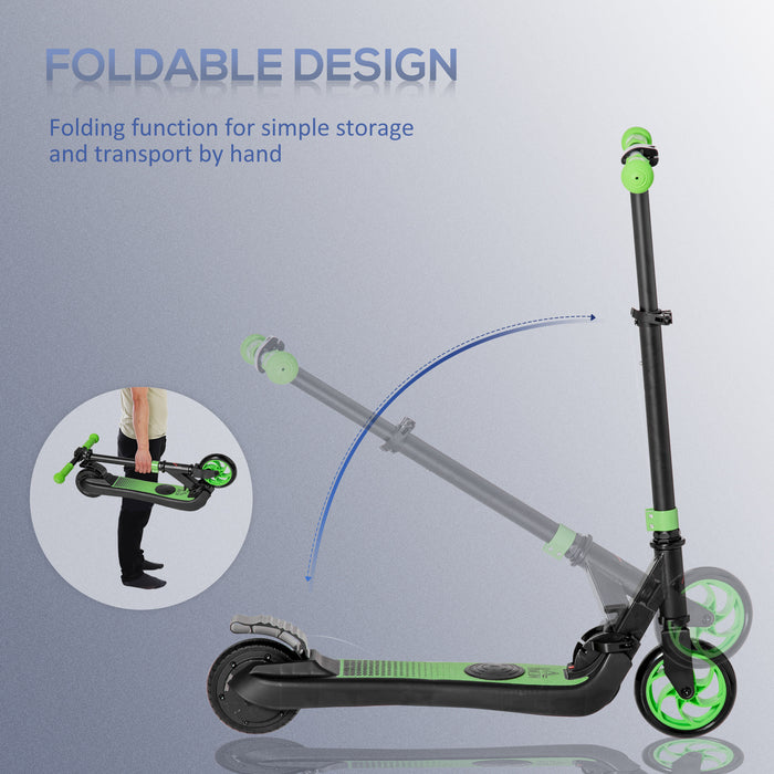 HOMCOM Folding Electric Scooter Adult E Scooter, 120W, with Rear Wheel Brake, 8km/h Maximum Speed, for Ages 6+ Years Old, Green | Aosom UK