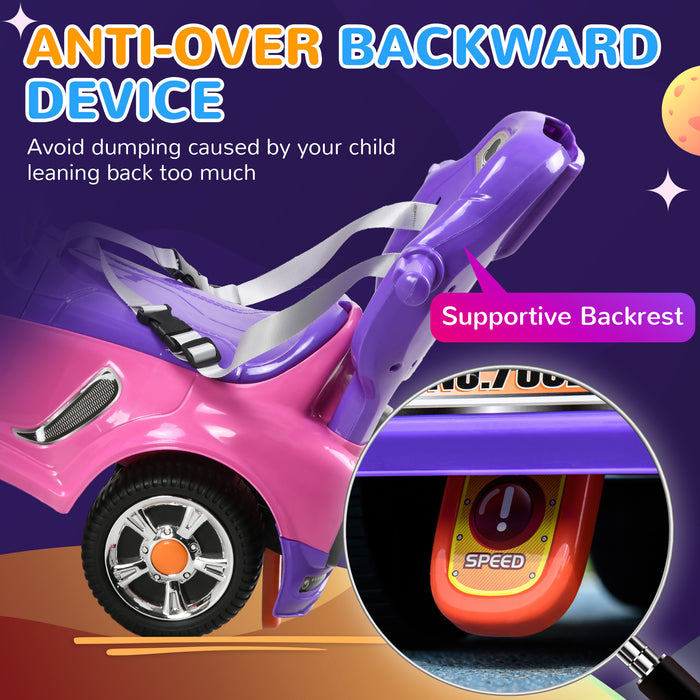 Cartoon Robot 3-in-1 Ride-On Push Car - Foot to Floor Slider with Handle, Light, Music, Horn, Storage Compartment - Perfect for Toddlers and Young Kids