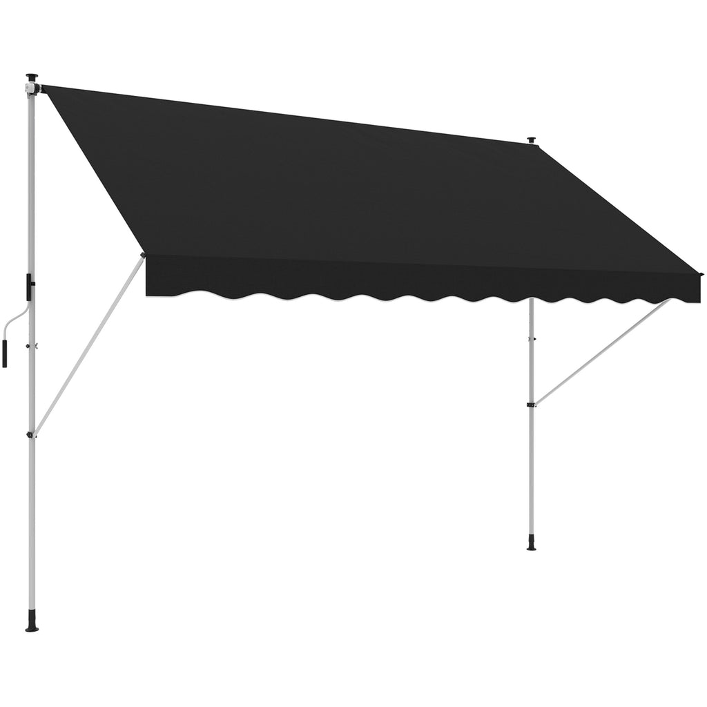 Outsunny 3x1.5m  Adjustable Outdoor Aluminium Frame Awning Black