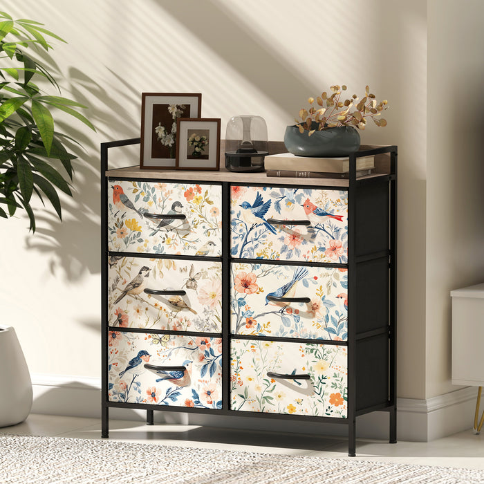 HOMCOM 6-Drawer Chest of Drawers - White