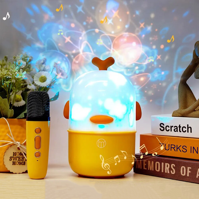 Zealsound Wireless Portable Projection Speaker - Bluetooth Connectivity, Built-In Microphone, Home Karaoke Machine, RGB Lighting - Ideal for Both Kids and Adults' Entertainment & Singing Fun