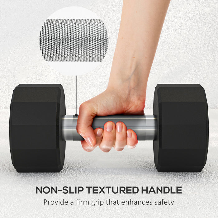 12kg Hex Dumbbell Pair - Non-Slip Grip & 12-Sided Anti-Roll Design - Ideal for Men & Women Home Gym Training