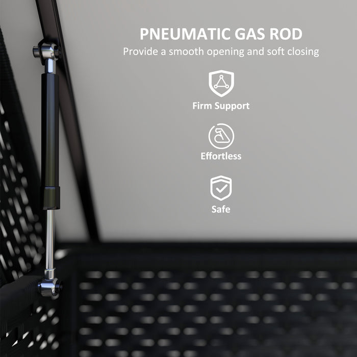 Outsunny 627 L Rattan Storage Box - Black