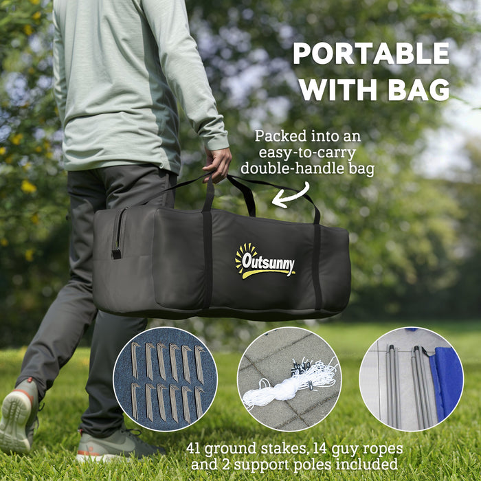 Outsunny 6-9 Man Tent with Bedrooms and Living Room, Accessories Included, Blue