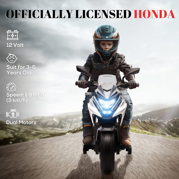 Honda Official 12V Kids Electric Motorbike - Equipped with Music, Headlights & Educational Features - Ideal for 3-6 Year Olds Enjoying Beginner Riding Fun