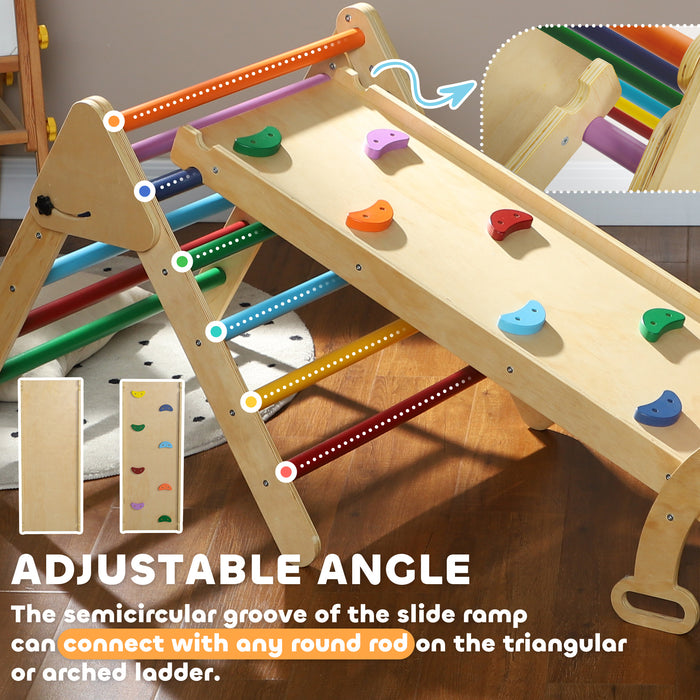 AIYAPLAY 5 in 1 Toddler Climbing Frame with Ramp, Arch, for 18-48 Months, Multicolour