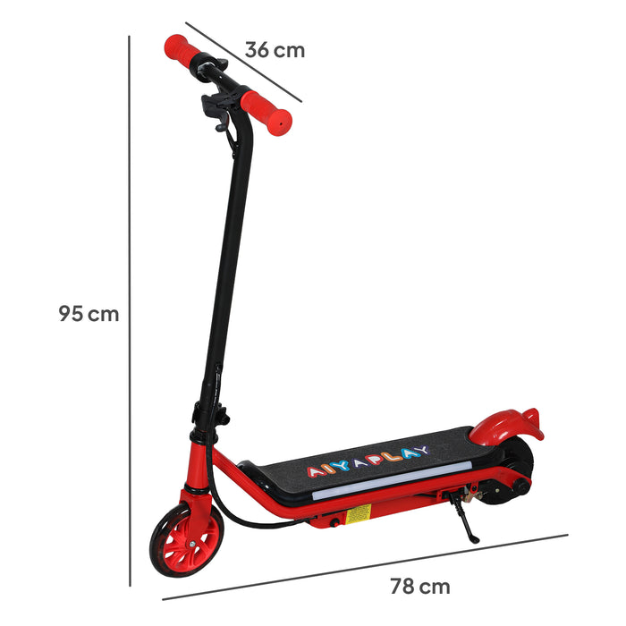 AIYAPLAY Electric Scooter for Kids Ages 6-14, with Dual Brakes, Flash Wheel and Colourful Light, Kids Electric Scooter E Scooter, Up to 12 KM/H & 10 KM, Red
