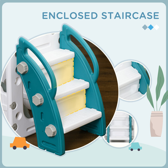 7-in-1 Multifunctional Toddler Slide - Playground Set with Basketball Hoop for Ages 1-3 - Interactive Children's Entertainment and Exercise Solution