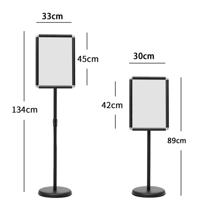A3 Adjustable Poster Stand with Adjustable Height and 360° Rotation-