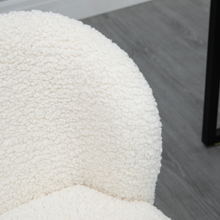 HOMCOM Office Chair with Adjustable Height and Wheels - White