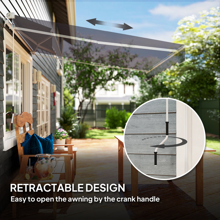 Outsunny Garden Retractable Awning - Dark Grey