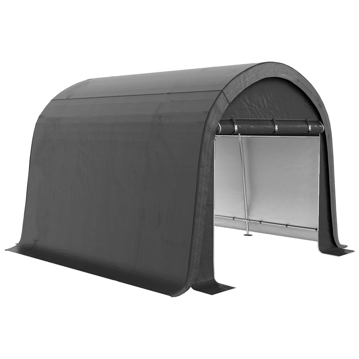 Outsunny 3 x 3(m) Garden Storage Tent, Heavy Duty Outdoor Shed with 2 Doors, Waterproof Portable Shed Storage Shelter with Galvanised Steel Frame for Bike, Motorcycle, Garden Tools, Grey