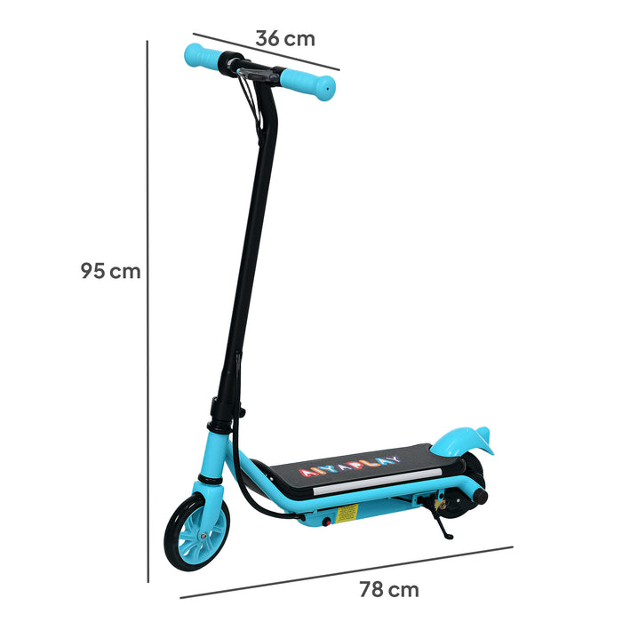 AIYAPLAY Electric Scooter for Kids Ages 6-14, with Dual Brakes, Flash Wheel and Colourful Light, Kids Electric Scooter E Scooter, Up to 12 KM/H & 10 KM, Blue