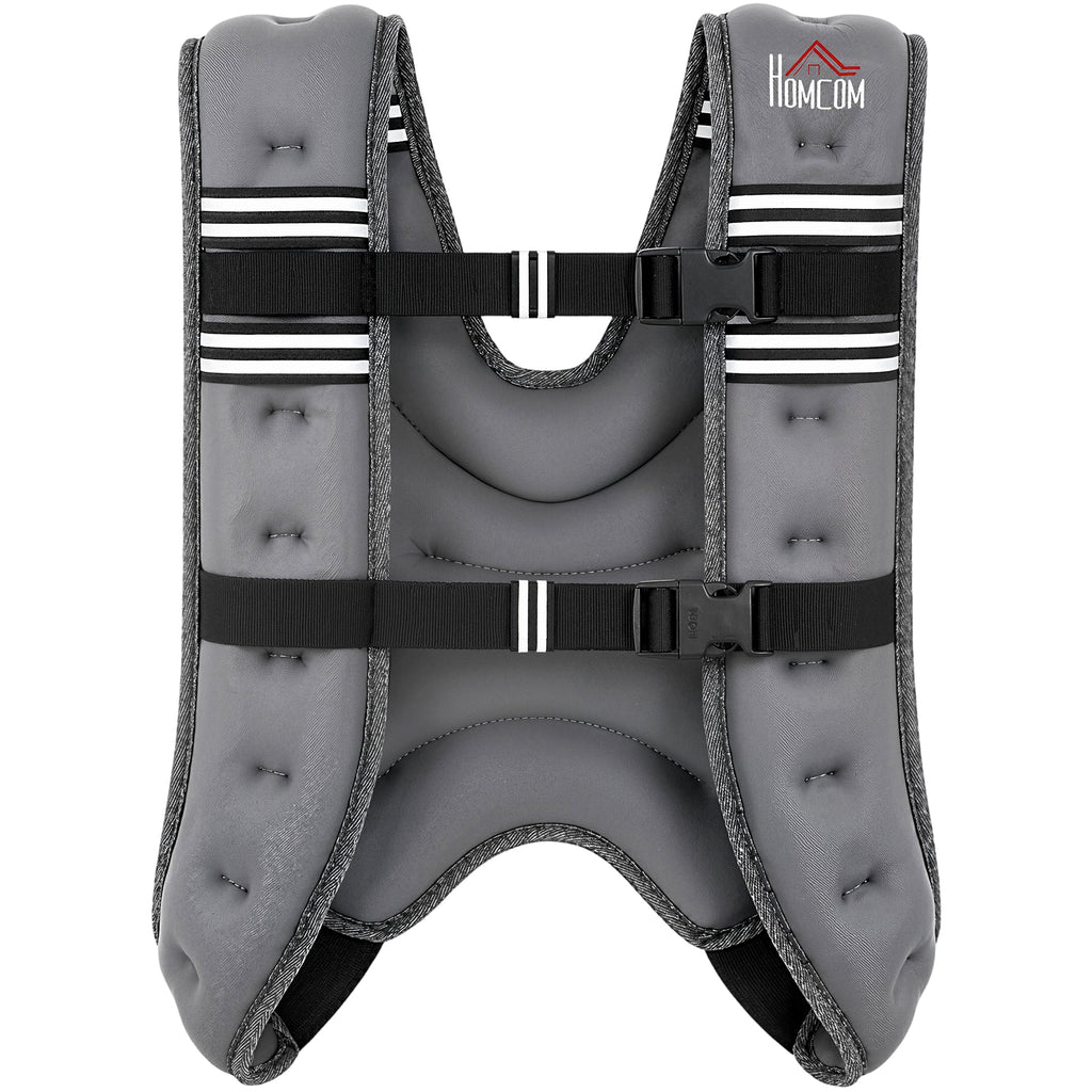 HOMCOM 10KG Weighted Vest, Running Weight Vest with Adjustable Strap, Convenient Pocket and Reflective Strips for Men and Women