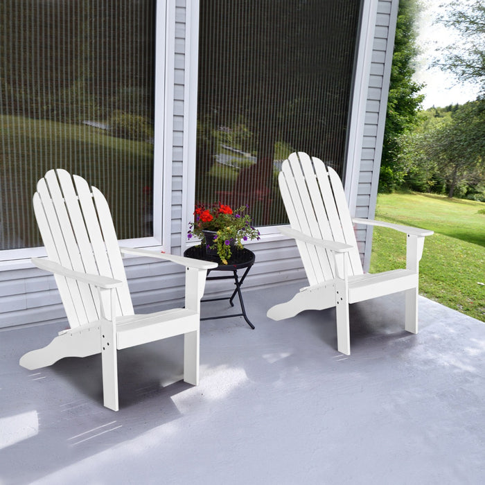 Acacia Wood Adirondack Lounger Chair with Slatted Seating, Ergonomic Design-