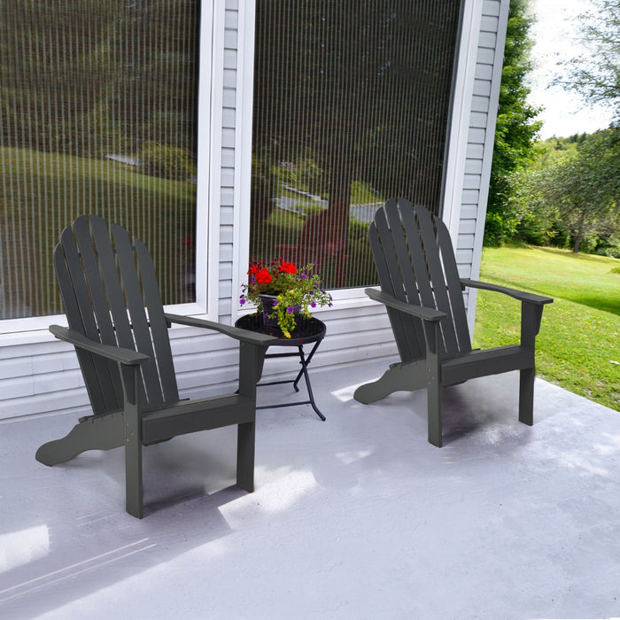 Acacia Wood Adirondack Lounger Chair with Slatted Seating, Ergonomic Design-
