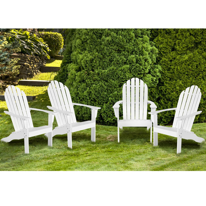 Acacia Wood Adirondack Lounger Chair with Slatted Seating, Ergonomic Design-