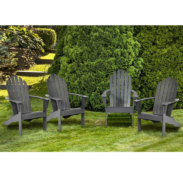 Acacia Wood Adirondack Lounger Chair with Slatted Seating, Ergonomic Design-