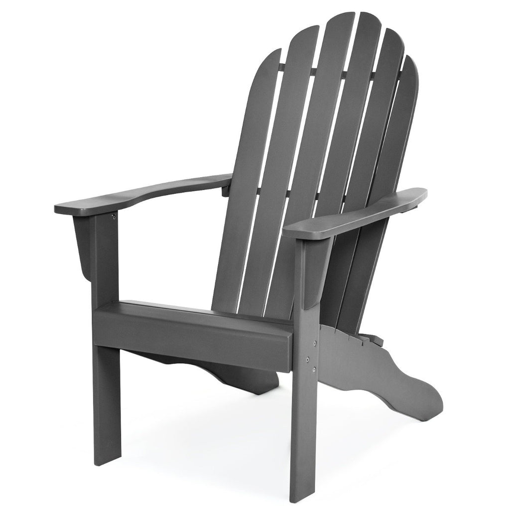 Acacia Wood Adirondack Lounger Chair with Slatted Seating, Ergonomic Design-