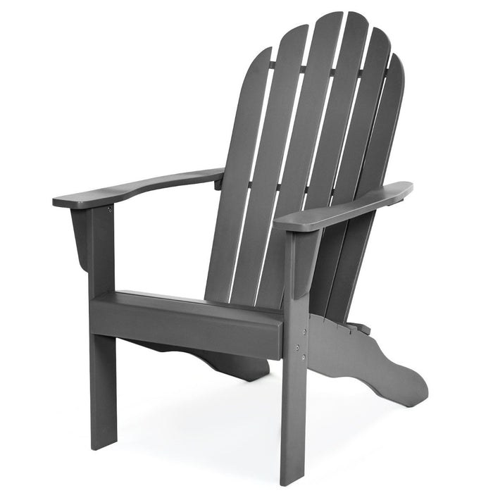 Acacia Wood Adirondack Lounger Chair with Slatted Seating, Ergonomic Design-