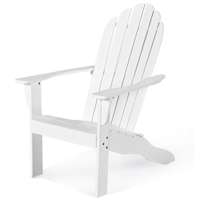 Acacia Wood Adirondack Lounger Chair with Slatted Seating, Ergonomic Design-