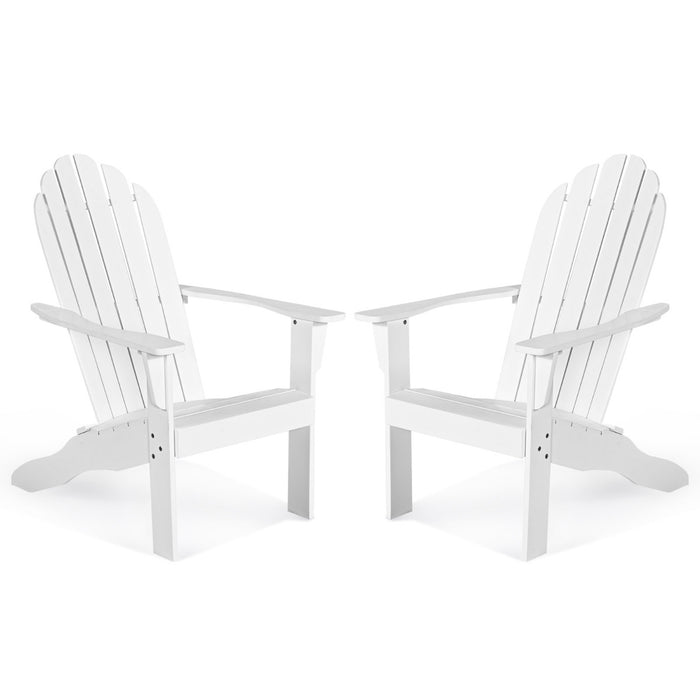 Acacia Wood Adirondack Lounger Chair Set of 2 with Slatted Seating