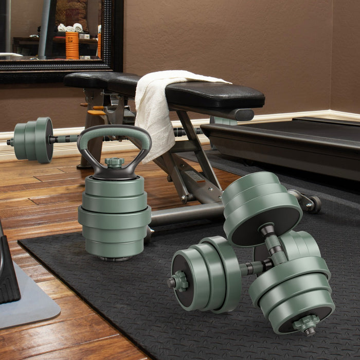 Adjustable Weight Dumbbell Set with Connector and Dumbbells-