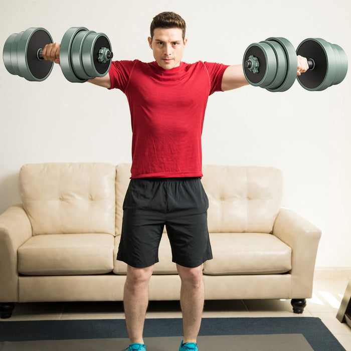 Adjustable Weight Dumbbell Set with Connector and Dumbbells-