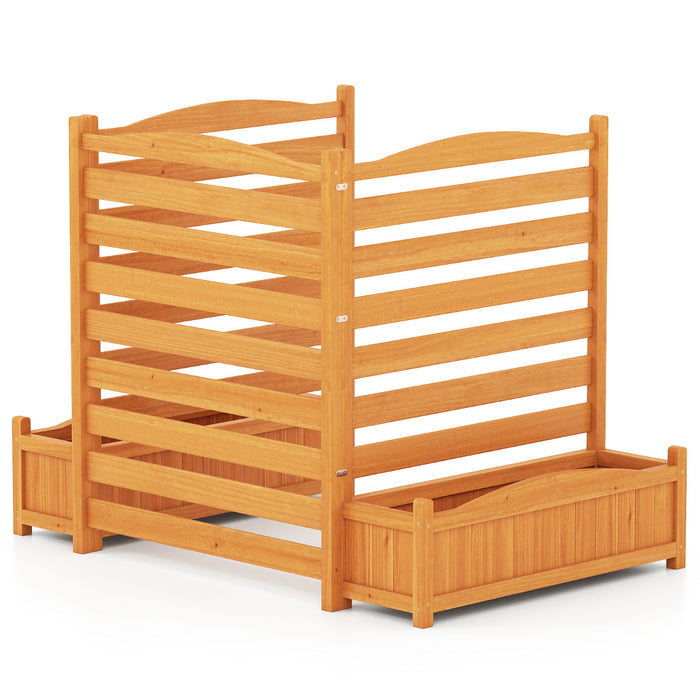2/3- Freestanding Air Conditioner Fence with Planter Box-Yellow-3-