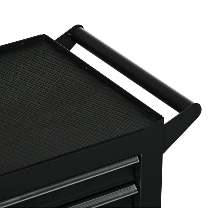 Aosom UK Rolling Tool Chest - 7-Drawer Storage Cabinet on Wheels for Garage/Workshop, Matte Black - Mobile Organization Solution for DIY Enthusiasts and Professionals