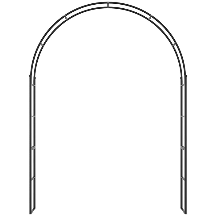 Outsunny 223cm Garden Arch Trellis, Outdoor Wedding Arbor for Ceremony for Climbing Roses, Vines and Plants