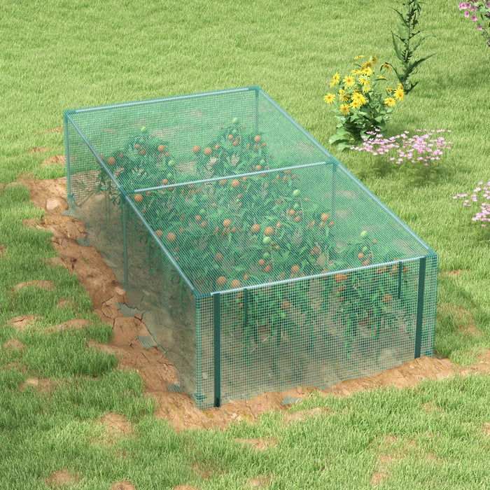 Outsunny 8' x 4' Plant Protection Cage, with Door, Green | Aosom UK