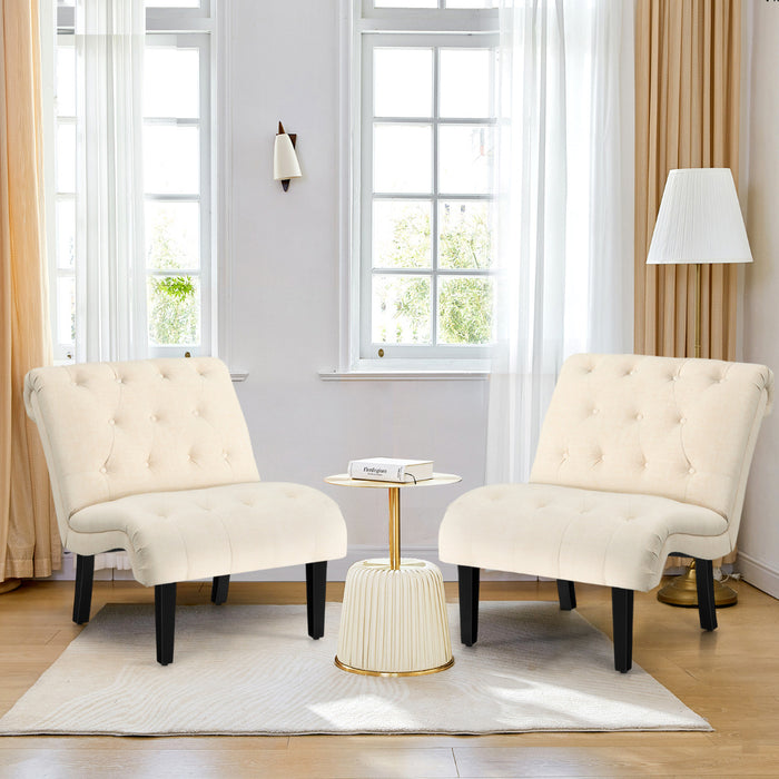 Armless Accent Chair Modern Leisure Chair Set of 2-
