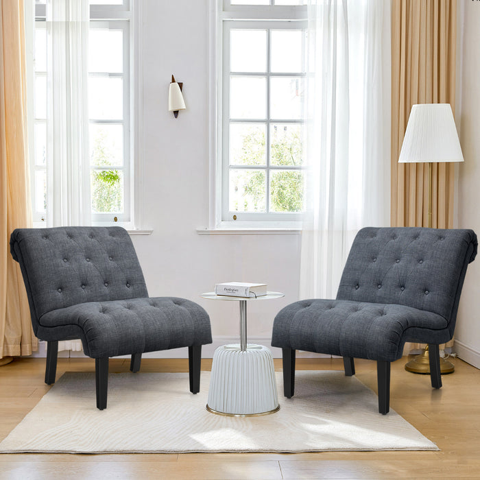 Armless Accent Chair Modern Leisure Chair Set of 2-